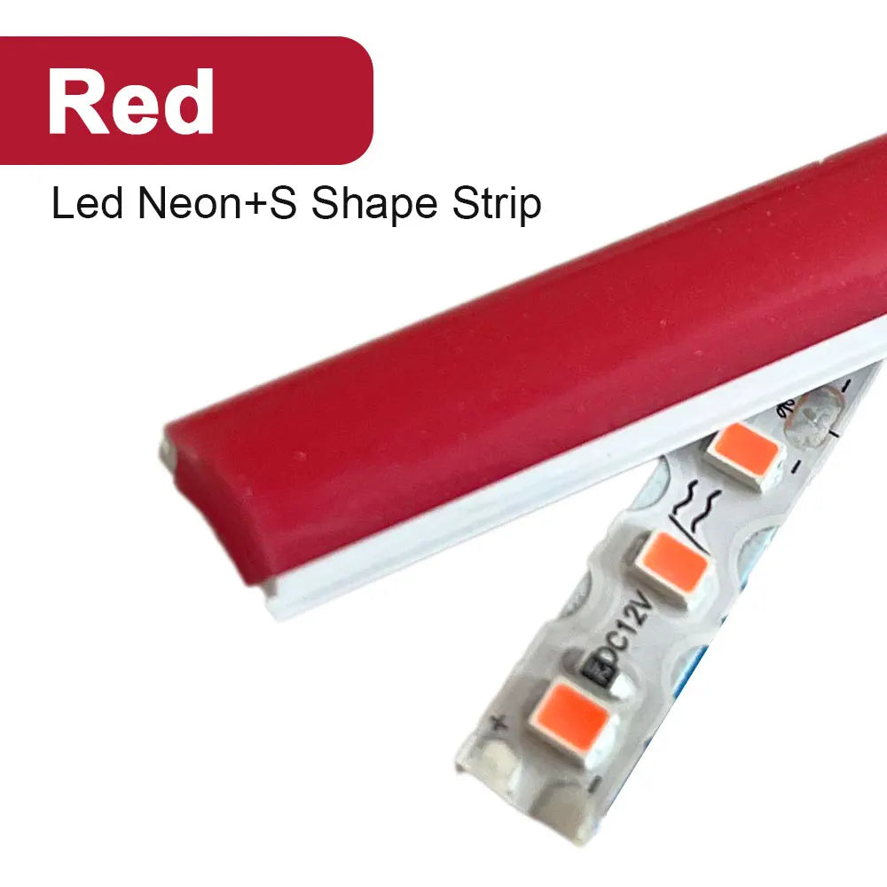 6mm 8mm Separate Silicone Neon with DC12V SMD2835 120Led/m S Shape LED Strip Light Waterproof Flexible Silicon Tube Bar DIY Sign