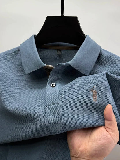 100% cotton luxury men's short sleeve polo shirt high-end brand fashion pony embroidery new comfort summer trend Paul T-shirt
