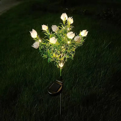 LED Gardenia, Rose, Lily Solar Outdoor Artificial Lantern, Garden Decoration, Lawn Lantern, Grass Atmosphere Light