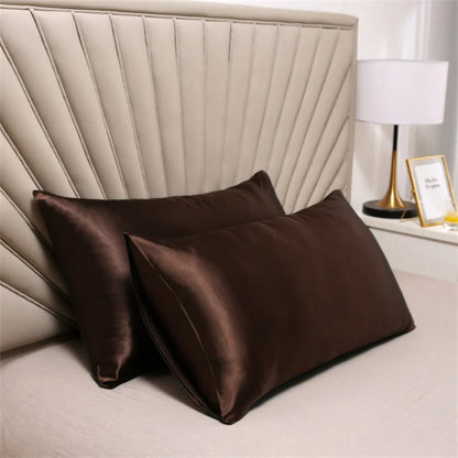 2PCS Pillowcase 100% Silk Pillow Cover Silky Satin Hair Beauty Pillow case Comfortable Pillow Case Home Decor wholesale 51*76CM