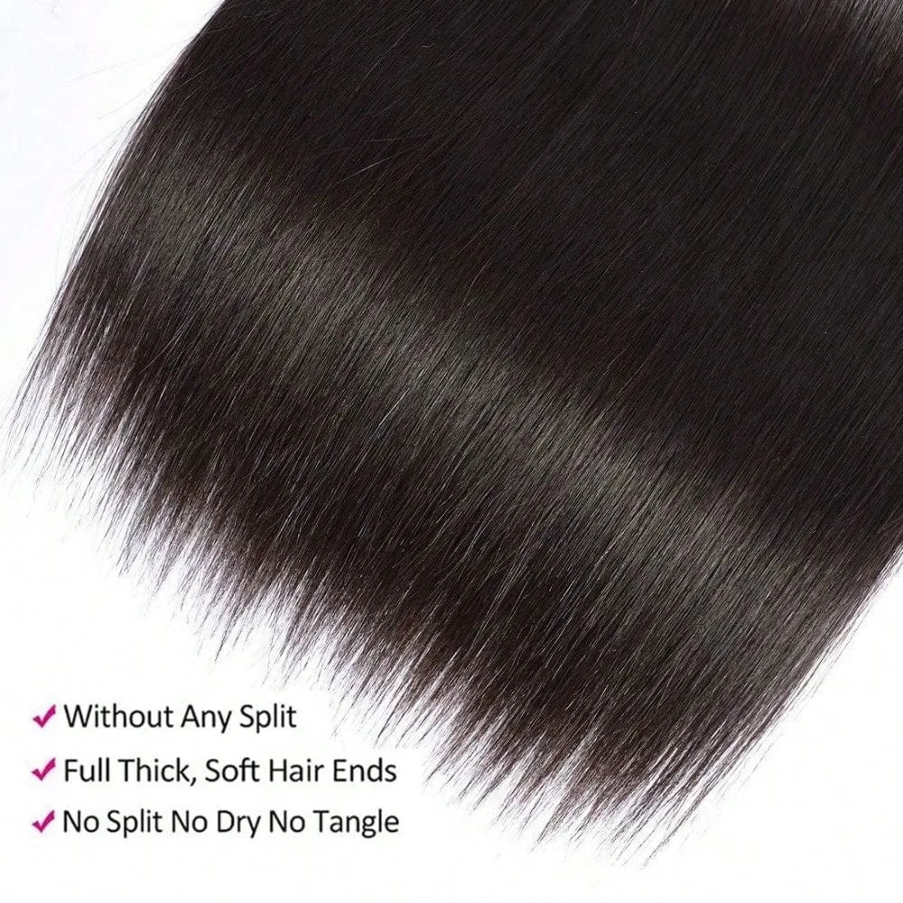 26 28 30 32 Inch 15A Human Hair Bundles Straight Bundles Human Hair Unprocessed Brazilian Virgin Hair Straight 3/4 Bundles Unit