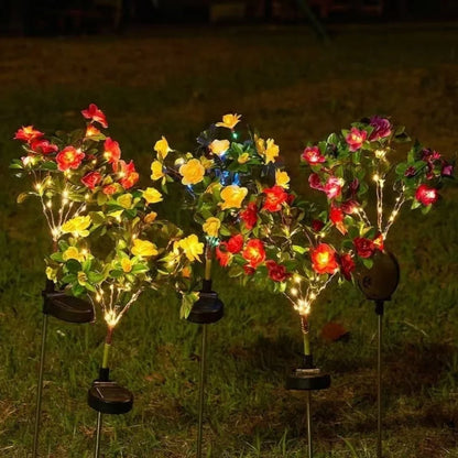 LED Azalea Solar Lamp, Waterproof Ground Plug Flower Light for Lawn Courtyard Garden Wedding Birthday Festival