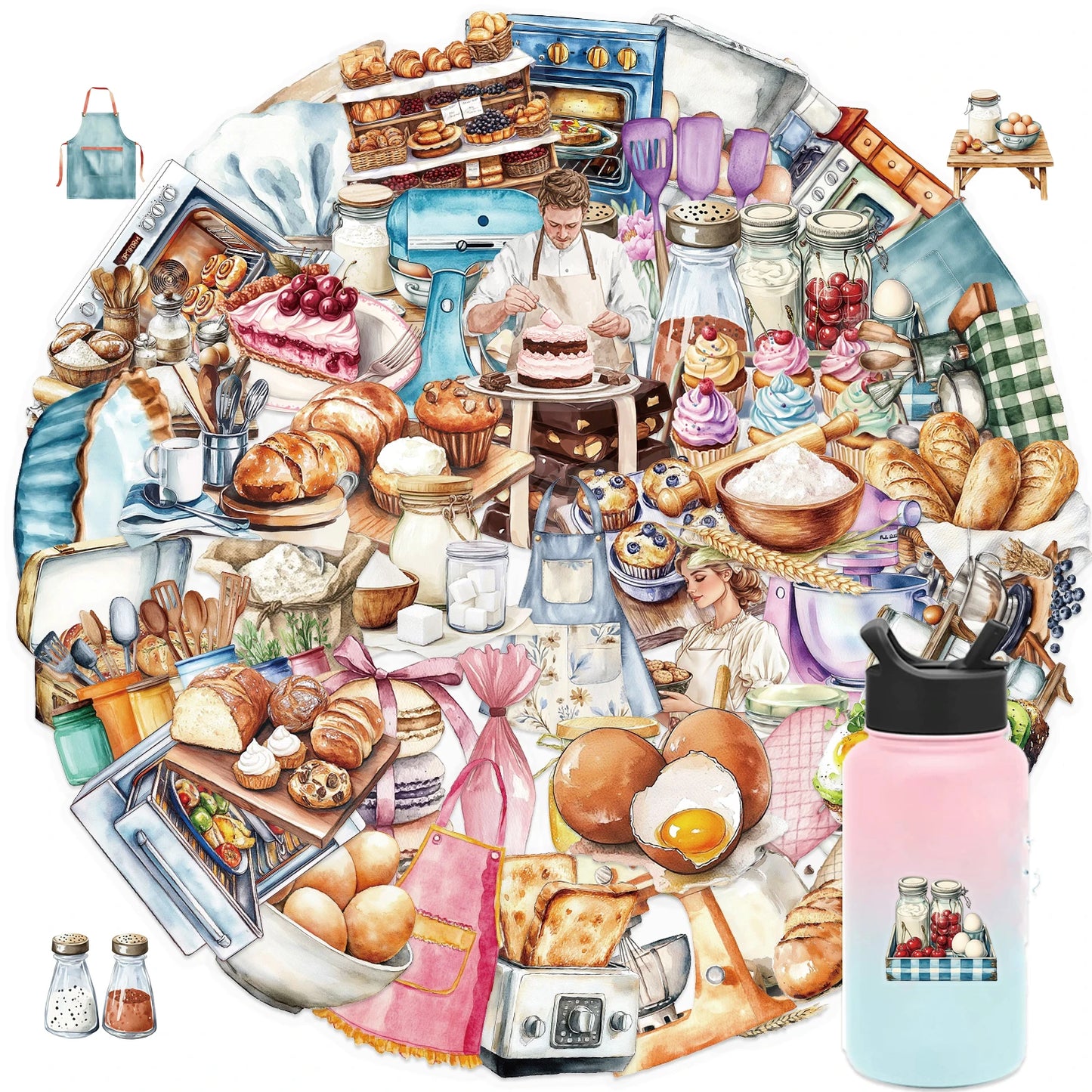 50Pcs Baking Dessert Cake Egg Theme Sticker Transparent PET Stickers For Stationery Guitar DIY Phone Case Craft Supplies