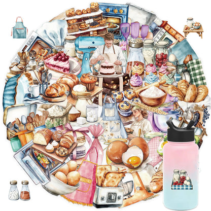 50Pcs Baking Dessert Cake Egg Theme Sticker Transparent PET Stickers For Stationery Guitar DIY Phone Case Craft Supplies