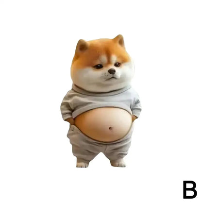 Fat Puppy Keychain 2D Flat Acrylic Cartoon Dog Ornament Car Mirror Backpacks Hanging Pendant For Home Decor T5Y8