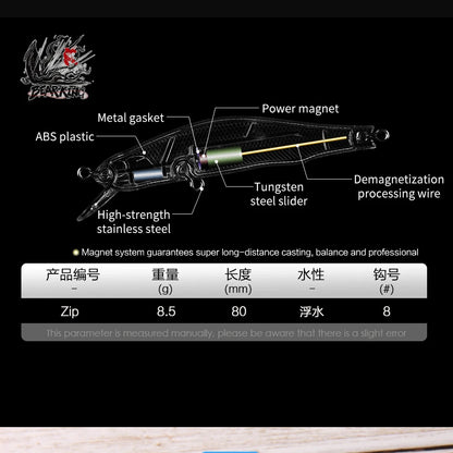 BEARKING 80mm 8.5g Professional Quality Magnet Weight Fishing Lures Minnow Crank Hot Model Artificial Bait Tackle