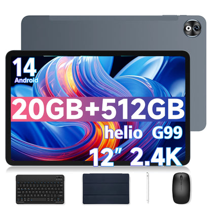 DOOGEE T40 Pro Tablet 12  20GB(8 + 12) 512GB Android 14 Helio G99 6nm 10800mAh 18W Charge Quad Speaker 7.6mm ultra-thin