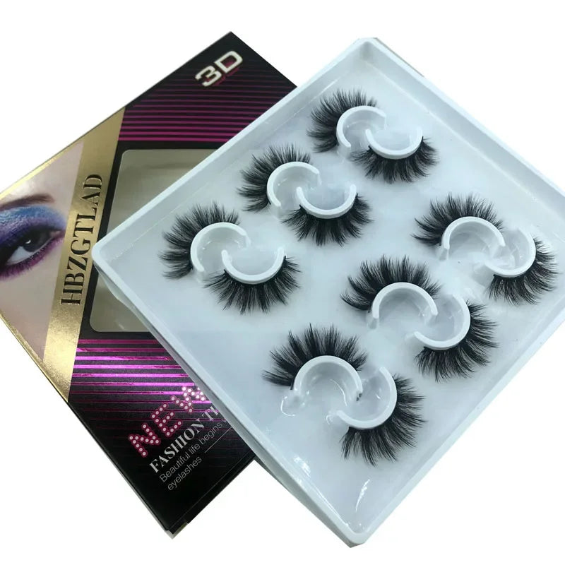 New 6 pairs 10-25mm fake Eyelashes 100% Mink Eyelashes Mink Lashes Natural Dramatic Volume Eyelashes Extension False Eyelashes