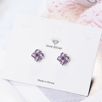 925 Sterling Silver Earrings For Women Sterling-silver-jewelry Zirconia Eternal Heart Twist Earrings Oorbellen S-e430