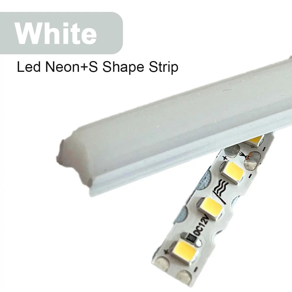 6mm 8mm Separate Silicone Neon with DC12V SMD2835 120Led/m S Shape LED Strip Light Waterproof Flexible Silicon Tube Bar DIY Sign
