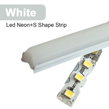 6mm 8mm Separate Silicone Neon with DC12V SMD2835 120Led/m S Shape LED Strip Light Waterproof Flexible Silicon Tube Bar DIY Sign