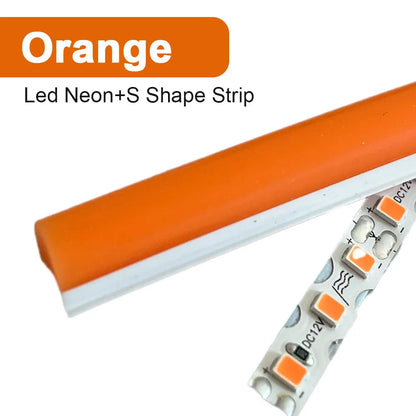 6mm 8mm Separate Silicone Neon with DC12V SMD2835 120Led/m S Shape LED Strip Light Waterproof Flexible Silicon Tube Bar DIY Sign