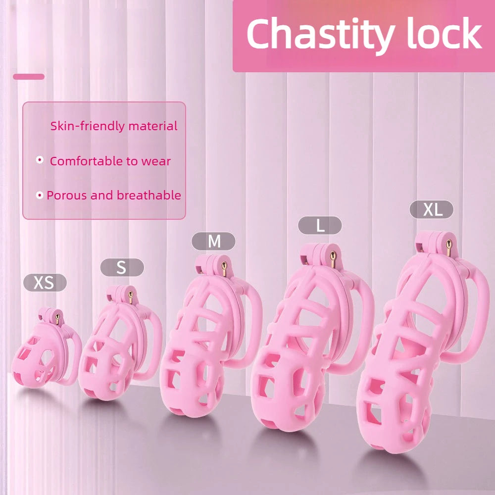 2026 New Cobra 3.0 Chastity Lock Cage SM Flirting Breathable Resin Male Virginity Device Fetish Male Penis Lock with 4 Rings