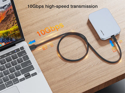 UGOURD USB3.2 10Gbps Cable USB 3.0/3.1/3.2 OTG Cable USB A to USB Type C Data Transfer SSD Hard Disk Cable 3A 60W QC 3.0