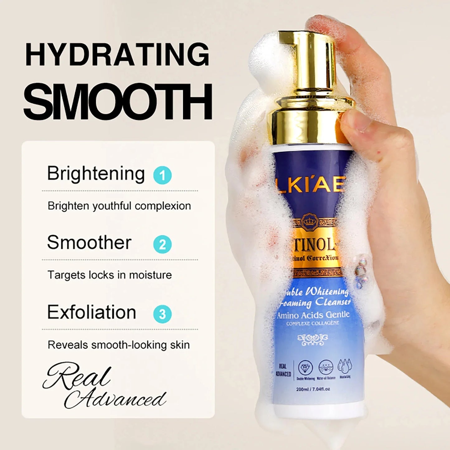LKIAE Retinol Double Whitening Kit, Remove Wrinkles, Black Spots, Melanin, Moisturizing, Hydrate, Suitable for All Skin Types