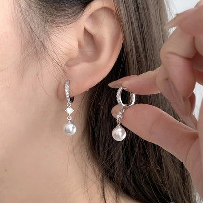 VENTFILLE 925 Sterling Silver Liquid Lava Texture Pearl Earring for Women Design Retro Versatile Jewelry Gift Dropshipping