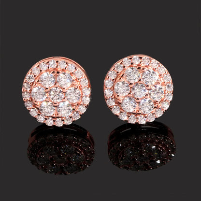BXINY GRA Certified Full Moissanite Earrings 100% S925 Silver 18K Gold Plated Round Ear Studs for Women Men Hiphop Gifts Jewelry