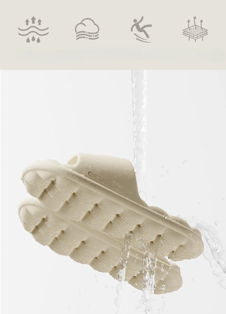 Home Slipper Woman Cloud Summer Leaking Men Flip Flops Sandals Beach Slides Casual House Shoes Flat Female Male Non Slip Eva
