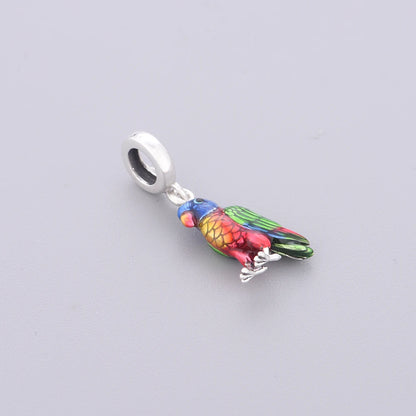 Fit Original Pan Charm Bracelet 925 Silver Rainbow Enamel Lorikeet Birrd Colorfull Parrot Bead For Making South Africa Berloque