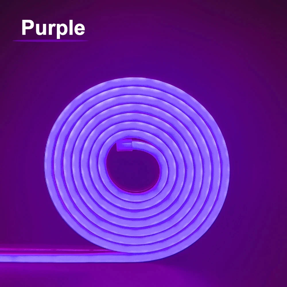 LED Neon Strip Light 6x12mm Flexible Rope Silicone Tube SMD 2835 Waterproof With 2Pin Wire 120LEDs/m For DIY Sign Home Decor