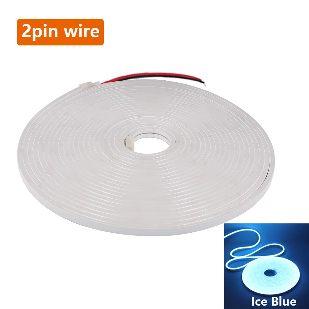 12V 24V 5M 10M 20M LED Neon Sign Strip Light Waterproof Silicone Rope Lights Flexible Lamp with 2pin Wire 120LED 2835 0.5M Decor