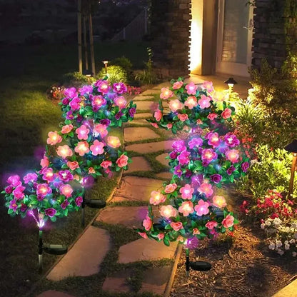 New LED Waterproof Solar Azalea Flowers Lights Outdoor Landscape Light for Lawn Patio Garden Path Decorative Lighting Lamp