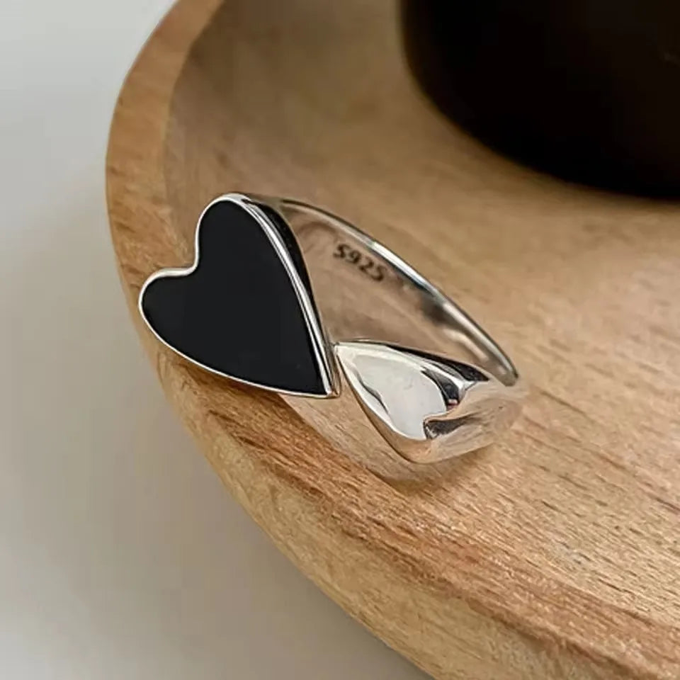 VENTFILLE 925 Sterling Silve Love Heart  Ring for Women Girl Gift Line Pearl Korean Sweet  Jewelry Birthday Gift Dropshipping