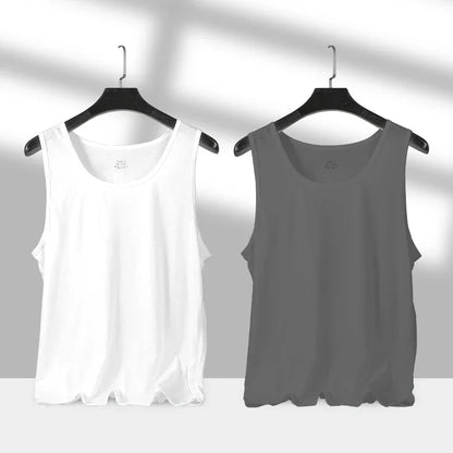 Men's pure cotton vest breathable slim youth sports foundation hurdle I loose summer thin halter undershirt