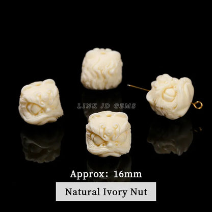 1 Pc Natural Stone Fluorite Obsidian Rock Quartz Carved Lion Head Beads With Hole For Jewelry Making Diy Necklace Bracelet