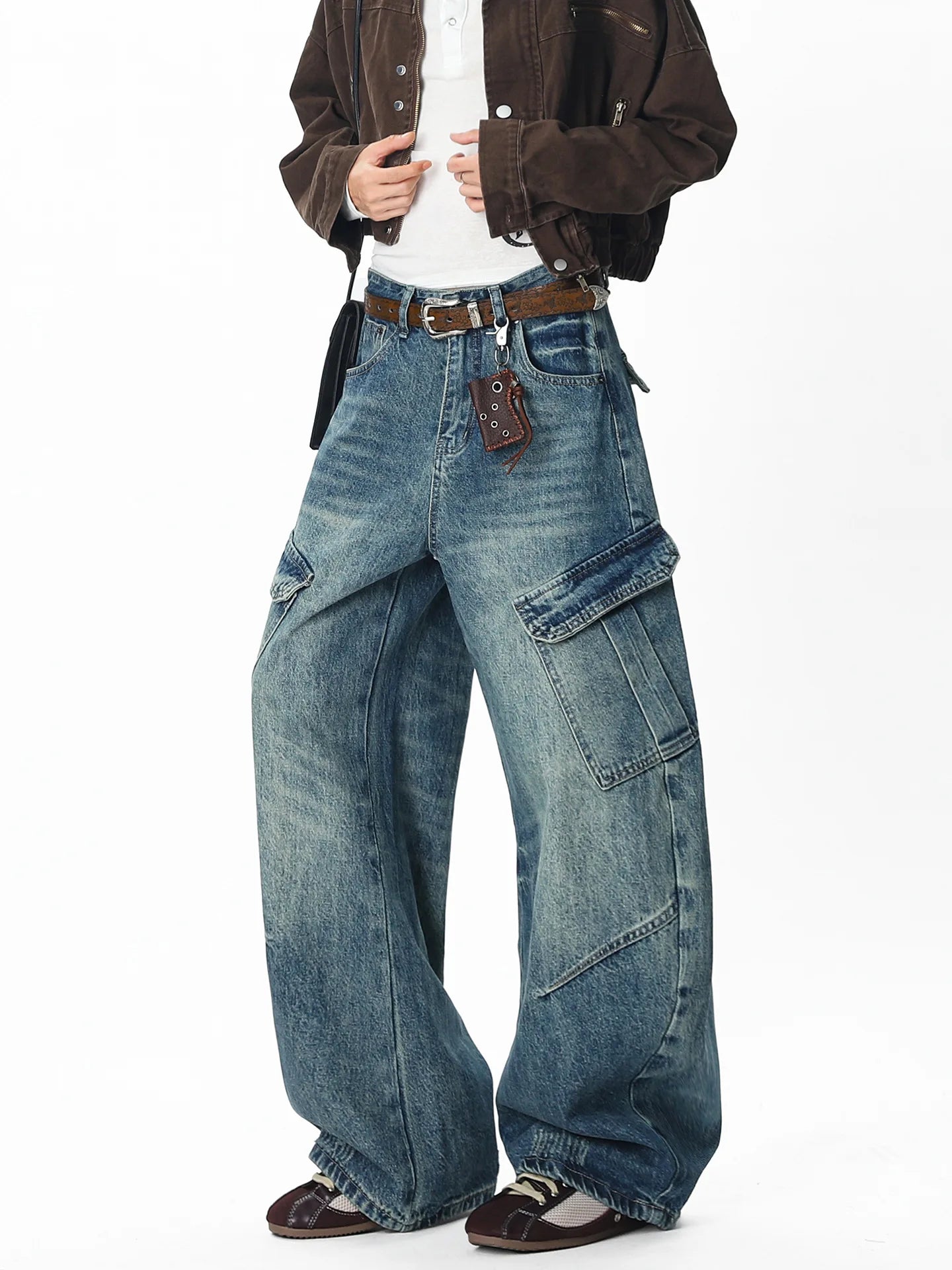 Men's Baggy Jeans Unisex Y2K Trendy Casual Wide Leg Denim Pants High Street Oversize Trousers American Style Streetwear Fashion
