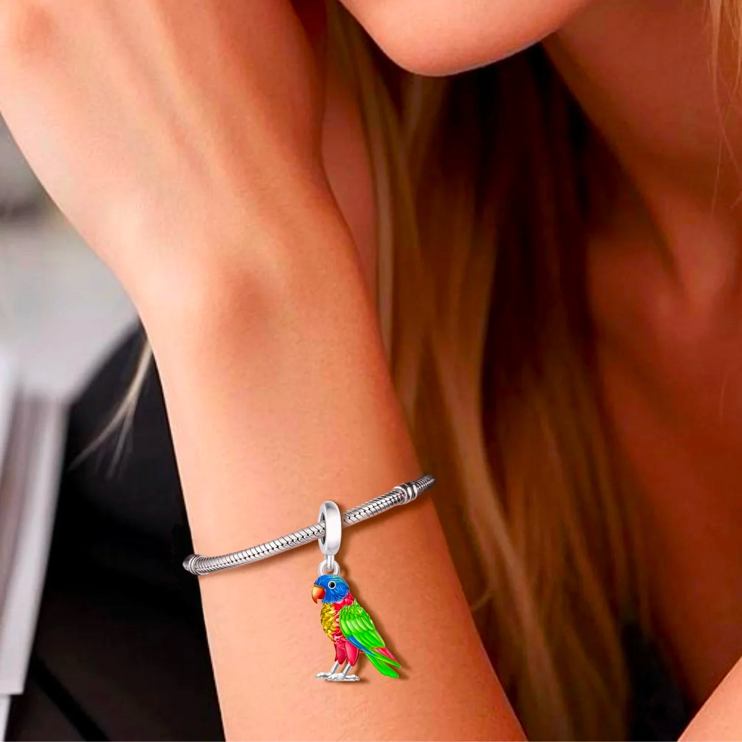 Fit Original Pan Charm Bracelet 925 Silver Rainbow Enamel Lorikeet Birrd Colorfull Parrot Bead For Making South Africa Berloque