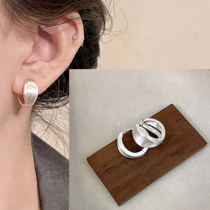 VENTFILLE 925 Sterling Silver Liquid Lava Texture Pearl Earring for Women Design Retro Versatile Jewelry Gift Dropshipping