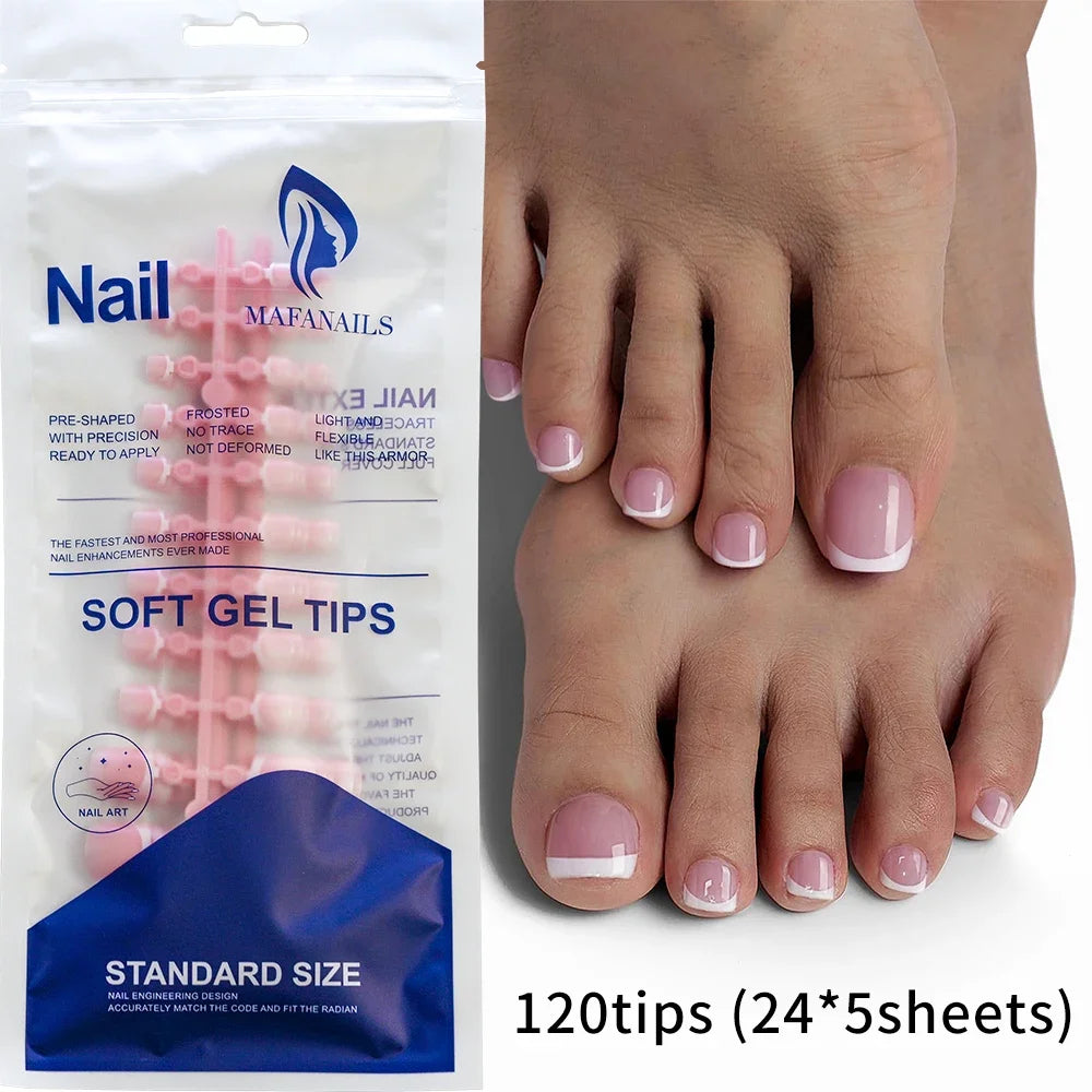 144pcs Short Square False Toe Nails Lake Blue/White/Red/Nude Press on Toenails Glossy Full Cover Toe Nails 100/120pcs Artificial