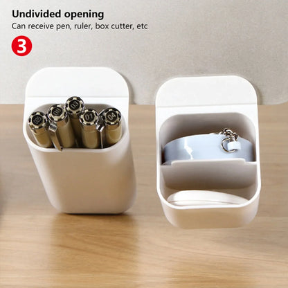 New Wall Mounted Storage Box No Punching TV Remote Control Storage Pen Holder Desk Organizer Multifunction Desk Organizers Shelf