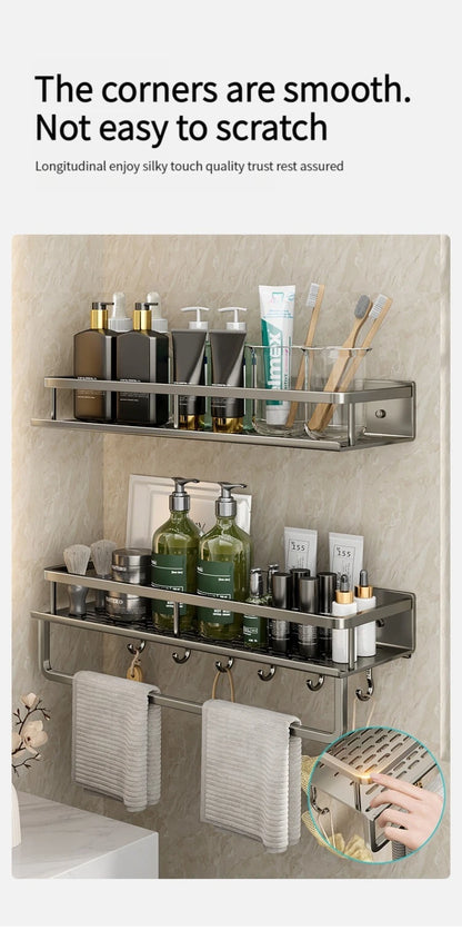bathroom rack bathroom shelf toilet space aluminum hanging rack bathroom organizer hang on the wall