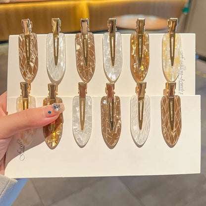 4pcs Simple Mixed Color Hair Clips Side No Trace Bangs Duckbill Clips Elegant Ladies Headwear Hair Accessories