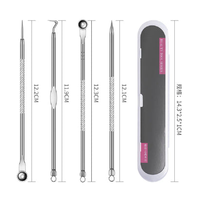 Acne Blackhead Remover Needle Tools Set  Blackhead Tweezer Pimple Extractor Stainless Steel Blackspot Removal Skin Care Tool