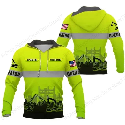 New Excavator Hoodie Sweatshirt Excavator Truck 3d Print Hoodie Men Women Fashion Oversized Tracksuit Working Clothes Operator
