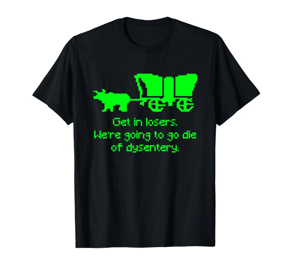 "Funny 'Get In Loser' Graphic Men's Tee - 100% Cotton Casual Summer T-Shirt with Crew Neck & Short Sleeves"