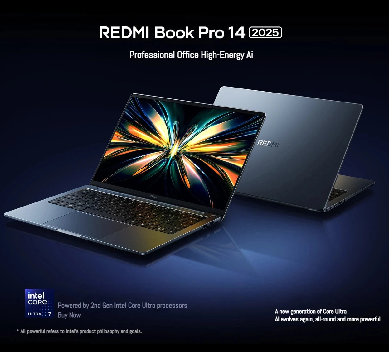 Xiaomi REDMI Book Pro 14 Laptop Ultra 7 255H/Ultra 5 225H Intel Arc Graphics 32GB LPDDR5X 1T SSD 14-inch 120Hz 2.8K Screen