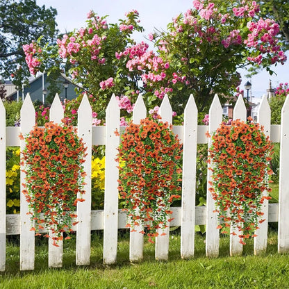 2Pcs Violet Artificial Flower Party Decoration Simulation Valentine S Day Wedding Wall Hanging Basket Flower Orchid Fake Flower