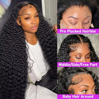13x4 13x6 Water Wave Curly Human Hair Wig Deep Wave Frontal Wig Hd Lace Wigs On Clearance Sale 30 Inch Lace Front Wig Human Hair