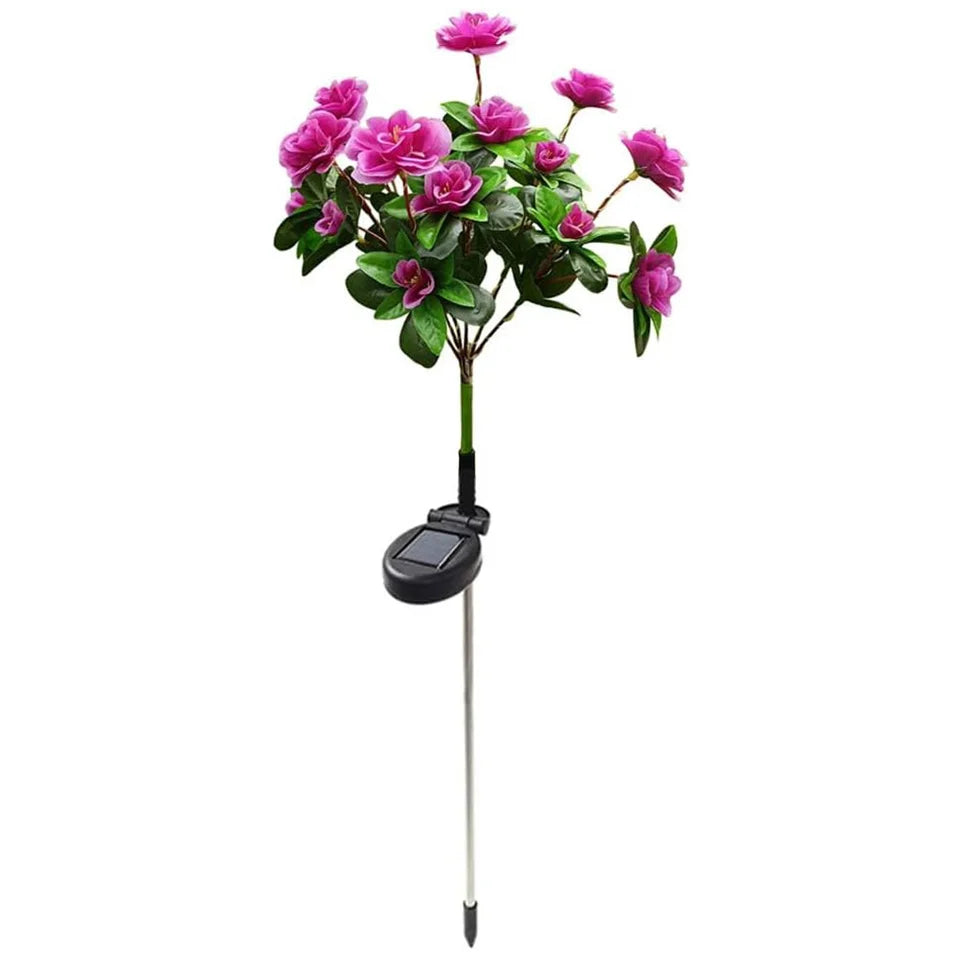 Solar Flowers Lights LED Azalea  Outdoor Waterproof Landscape Light for Lawn Patio Garden Path Decorative Lighting Best Gift