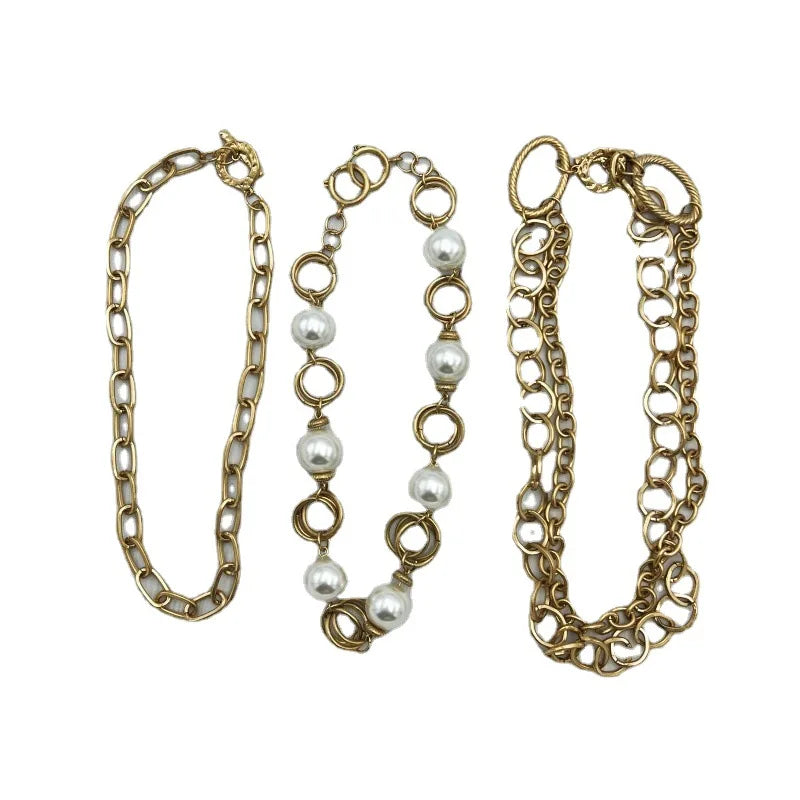 Vintage Europe and the United States vintage fashion pearl chain a variety of wear necklace