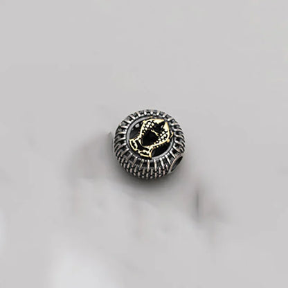 MEETSOFT  Vintage 925 Sterling Silver Auspicious Eight Treasures Beads Charms of DIY Handmade Bracelets Accessories Wholesale