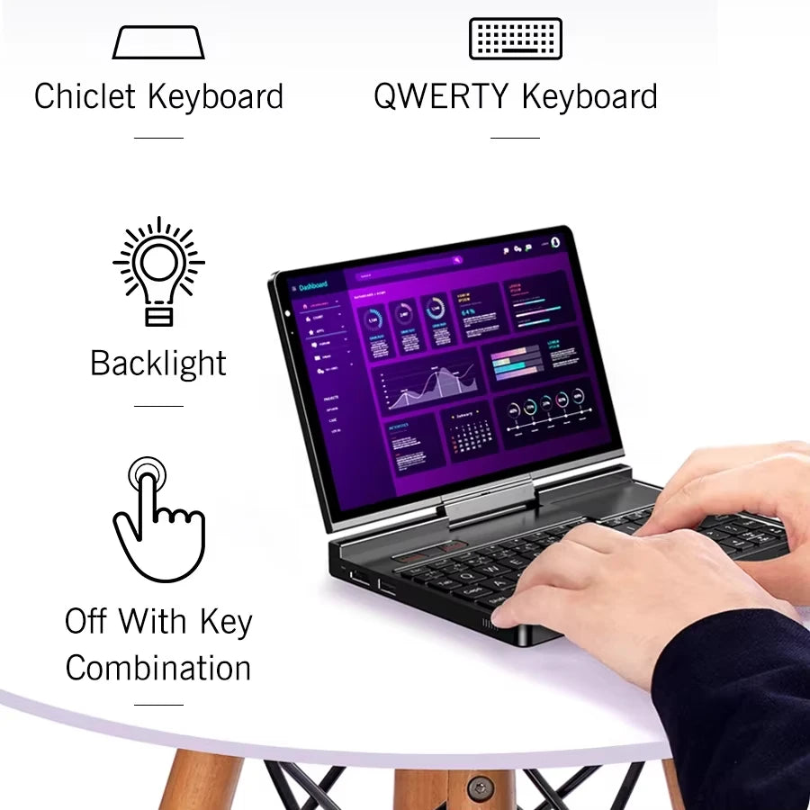 New GPD Pocket 4 2025 Mini Laptop PC 8 Inch AI 9 HX 370 8840U 16/32/64GB RAM 1/2TB NVME SSD 2K 144HZ Full-featured Handheld WIFI