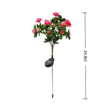 LED Azalea Solar Lamp, Waterproof Ground Plug Flower Light for Lawn Courtyard Garden Wedding Birthday Festival