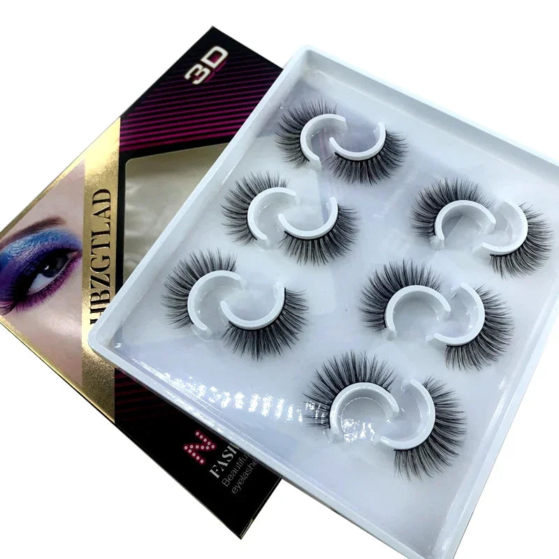 New 6 pairs 10-25mm fake Eyelashes 100% Mink Eyelashes Mink Lashes Natural Dramatic Volume Eyelashes Extension False Eyelashes
