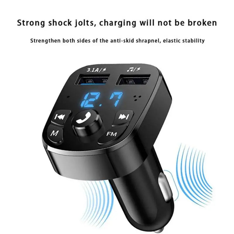 Audio Music Stereo Bluetooth-Compatible 3.1A Fast Charging Audio MP3 Player Wireless FM Transmitter Dual USB Auto Radio Charger