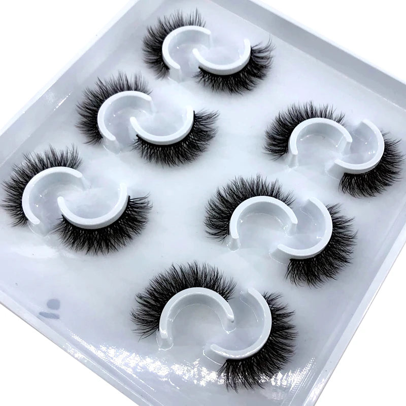 New 6 pairs 10-25mm fake Eyelashes 100% Mink Eyelashes Mink Lashes Natural Dramatic Volume Eyelashes Extension False Eyelashes